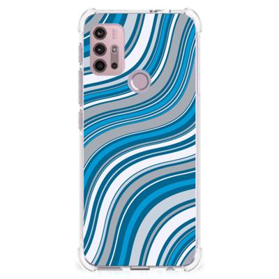 Motorola Moto G30 | G20 | G10 Doorzichtige Silicone Hoesje Waves Blue Motorola Moto G30 | G20 | G10 Doorzichtige Silicone Hoesje Waves Blue
