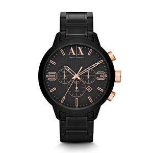 Horlogeband Armani AX1350 Staal Zwart 22mm