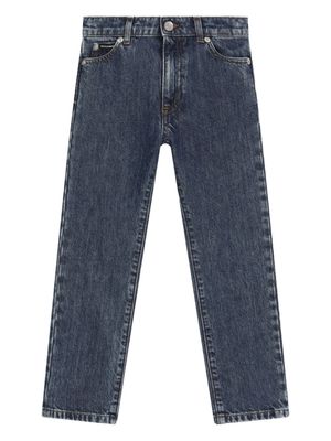 Dolce & Gabbana Kids jean skinny à plaque logo - Bleu