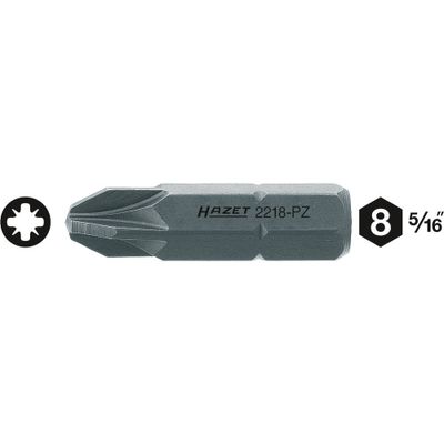 Hazet 2218-PZ4 2218-PZ4 Kruis-bit Aandrijving: 5/16 (8 mm) Uitvoering: Kruiskop Pozidriv PZ 4 38 mm