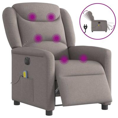 Massagestoel elektrisch verstelbaar stof taupe