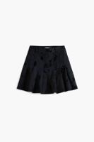 Minirok met plooien en flockprint - BLACK - S