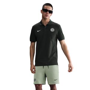Nike Chelsea Tech Fleece Polo Zomerset 2025-2026 Donkergroen Groen Wit