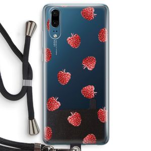 Framboosjes: Huawei P20 Transparant Hoesje met koord