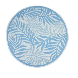 4goodz Rond Buitenkleed - Tuintapijt Vloerkleed Tropical 150 cm - Blauw