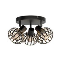 Petal - LED Plafondlamp - 3 spots - Rond - E14 Fitting - Kantelbaar & Draaibaar - Zwart
