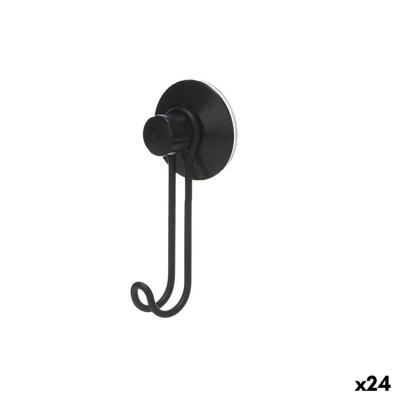 Haak voor ophanging Berilo Zwart Staal ABS 6 x 13 x 4 cm (24 Stuks)