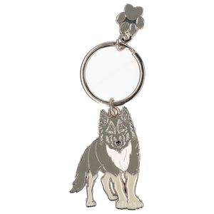 Metalen wolf dieren sleutelhanger 5 cm   -