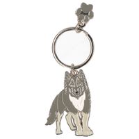 Metalen wolf dieren sleutelhanger 5 cm   - - thumbnail