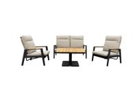 Qopps Indra 2 zits met 2 loungestoelen en Zamin up down tuintafel