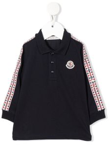 Moncler Enfant polo à patch logo - Bleu