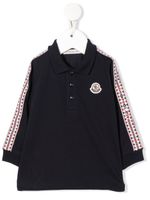 Moncler Enfant polo à patch logo - Bleu - thumbnail