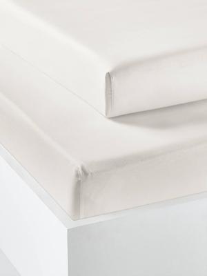 Set van 2 hoeslakens voor kinderen van gerecycled katoen ecru