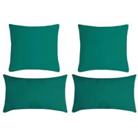 Stof Textile sierkussen Nelson - 4x - emerald groen - 2 formaten - polyester