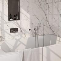 BRAUER Stripe Thermostatische Badkraan - drukknoppen - SET 03 - inbouw - uitloop - staaf handdouche - doucheslang - wandaansluitbocht - chroom 5-CE-363 BRAUER Stripe Thermostatische Badkraan - drukknoppen - SET 03 - inbouw - uitloop - staaf handdouche - doucheslang - wandaansluitbocht - chroom 5-CE-363