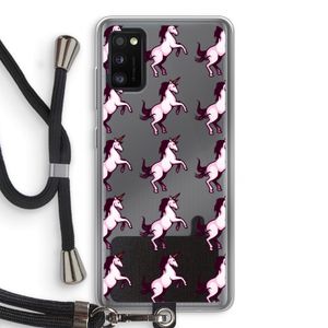 Musketon Unicorn: Samsung Galaxy A41 Transparant Hoesje met koord