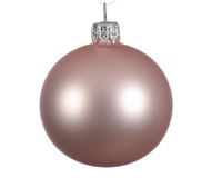 6 Glazen kerstballen mat 7 cm poeder roze - Decoris - thumbnail