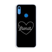 Friends heart black: Huawei Y6s Transparant Hoesje