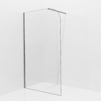 Fortifura Galeria Inloopdouche - 120x200cm - afgeronde glaswand - helder glas - wandarm - geborsteld RVS PVD (RVS) SW1245010/SW797908