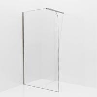 Fortifura Galeria Inloopdouche - 120x200cm - afgeronde glaswand - helder glas - wandarm - geborsteld RVS PVD (RVS) SW1245010/SW797908