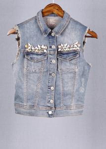 Guess Blue vintage denim jacket in size XS for Unisex