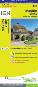 Fietskaart - Wegenkaart - landkaart 141 Moulins - Vichy | IGN - Instit