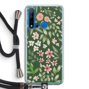 Botanical green sweet flower heaven: Huawei P20 Lite (2019) Transparant Hoesje met koord