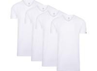 4-pack Cappuccino Witte T-Shirt V-hals - Extra Lange T-shirts 4-pack Cappuccino Witte T-Shirt V-hals - Extra Lange T-shirts