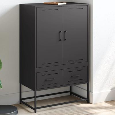Hoge kast 68x39x111,5 cm staal zwart