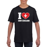 I love Zwitserland supporter shirt zwart jongens en meisjes XL (158-164)  -