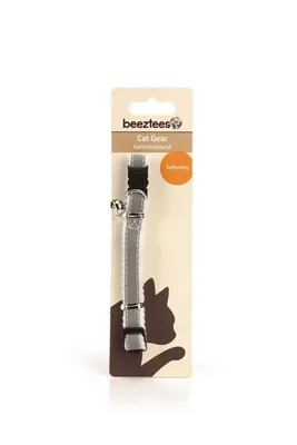 Beeztees reflecterend kattenbandje grijs/wit