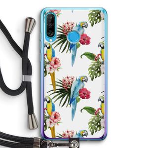Kleurrijke papegaaien: Huawei P30 Lite Transparant Hoesje met koord