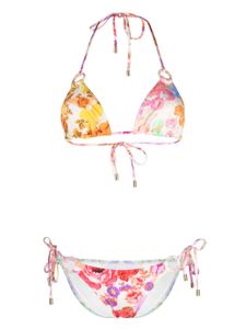 ZIMMERMANN bikini noué à fleurs - Rose