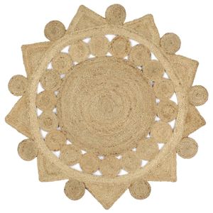 VidaXL Vloerkleed handgemaakt 120 cm gevlochten jute