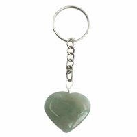 Edelsteen Sleutelhanger Groene Aventurijn Hart (25 mm)