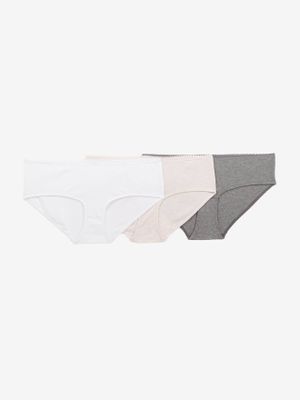 Set met 3 katoenen zwangerschapsshorties set grijs, wit, roze