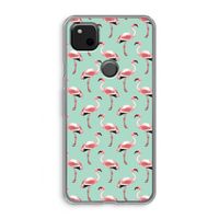 Flamingoprint groen: Google Pixel 4a Transparant Hoesje