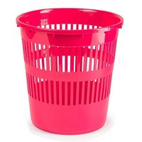 Afvalbak/vuilnisbak/kantoor prullenbak - plastic - fuchsia roze - 28 cm