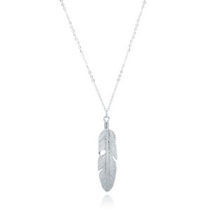 Hippe dames ketting Leaf Zilverkleurig