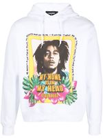 DSQUARED2 slogan-print cotton hoodie - Blanc