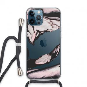 Roze stroom: iPhone 13 Pro Max Transparant Hoesje met koord