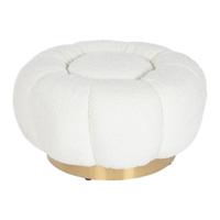 Voetensteun Home ESPRIT Wit Polyester Metaal 65 x 65 x 35 cm