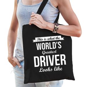 Worlds greatest driver tas zwart volwassenen - werelds beste chauffeur cadeau tas - Feest Boodschappentassen