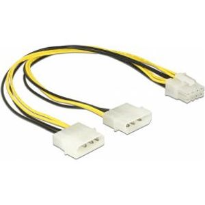 Delock 85453 Stroomkabel 2 x 4-pins Molex mannetje > 8-pins EPS mannetje 30cm