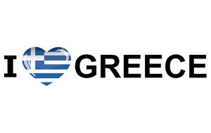 5x stuks I Love Greece vlaggen thema sticker 19 x 4 cm