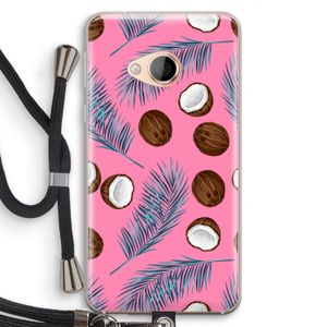 Kokosnoot roze: HTC U Play Transparant Hoesje met koord