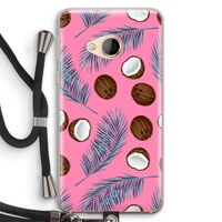 Kokosnoot roze: HTC U Play Transparant Hoesje met koord