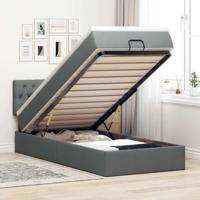 Ottoman bed met matras en LED's 100x200cm stof donkergrijs