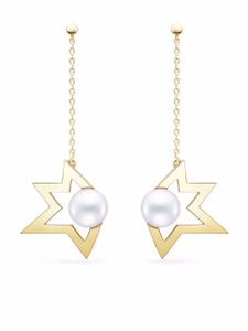 TASAKI boucles d'oreilles pendantes Collection Line Comet Plus en or 18ct à perles