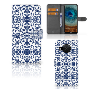 Nokia X10 | Nokia X20 Hoesje Flower Blue